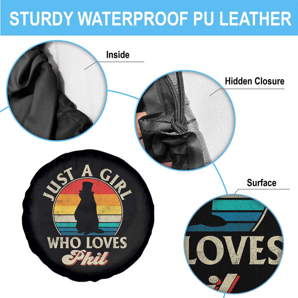 Funny Just A Girl Who Loves Phil Groundhog Spare Tire Cover Punxsy Woodchuck Day Lover - Wonder Print Shop