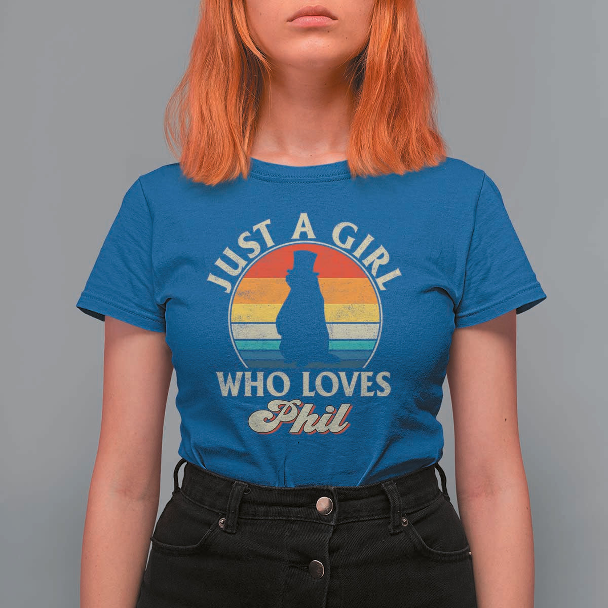 Funny Just A Girl Who Loves Phil Groundhog T Shirt For Women Punxsy Woodchuck Day Lover - Wonder Print Shop