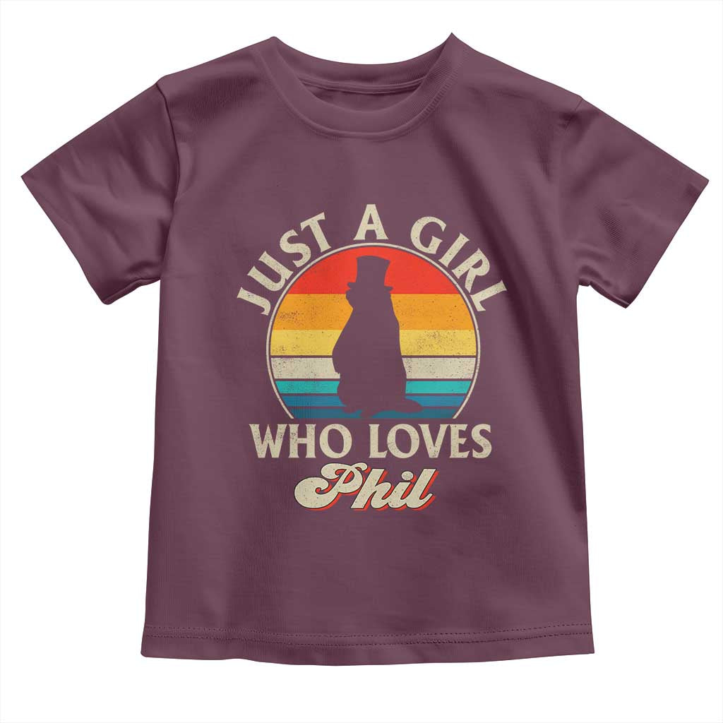 Funny Just A Girl Who Loves Phil Groundhog Toddler T Shirt Punxsy Woodchuck Day Lover - Wonder Print Shop