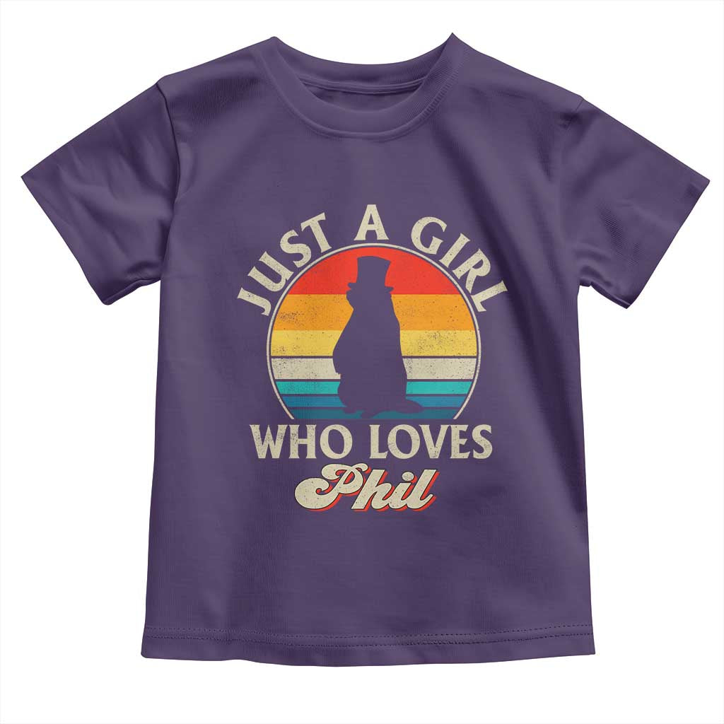 Funny Just A Girl Who Loves Phil Groundhog Toddler T Shirt Punxsy Woodchuck Day Lover - Wonder Print Shop