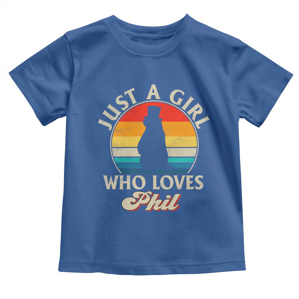 Funny Just A Girl Who Loves Phil Groundhog Toddler T Shirt Punxsy Woodchuck Day Lover - Wonder Print Shop