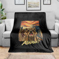 Funny Awawa Hyrax Throw Blanket The Scream Art Oddly Specific Meme Animal