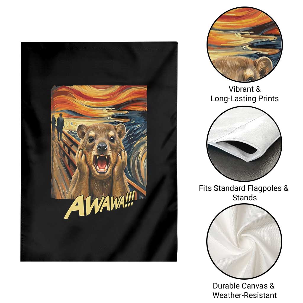 Funny Awawa Hyrax Garden Flag The Scream Art Oddly Specific Meme Animal
