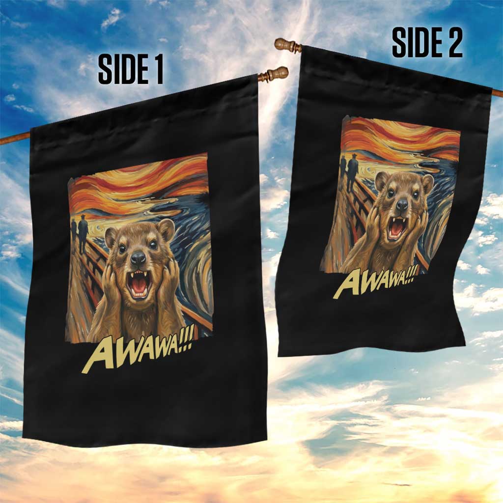 Funny Awawa Hyrax Garden Flag The Scream Art Oddly Specific Meme Animal