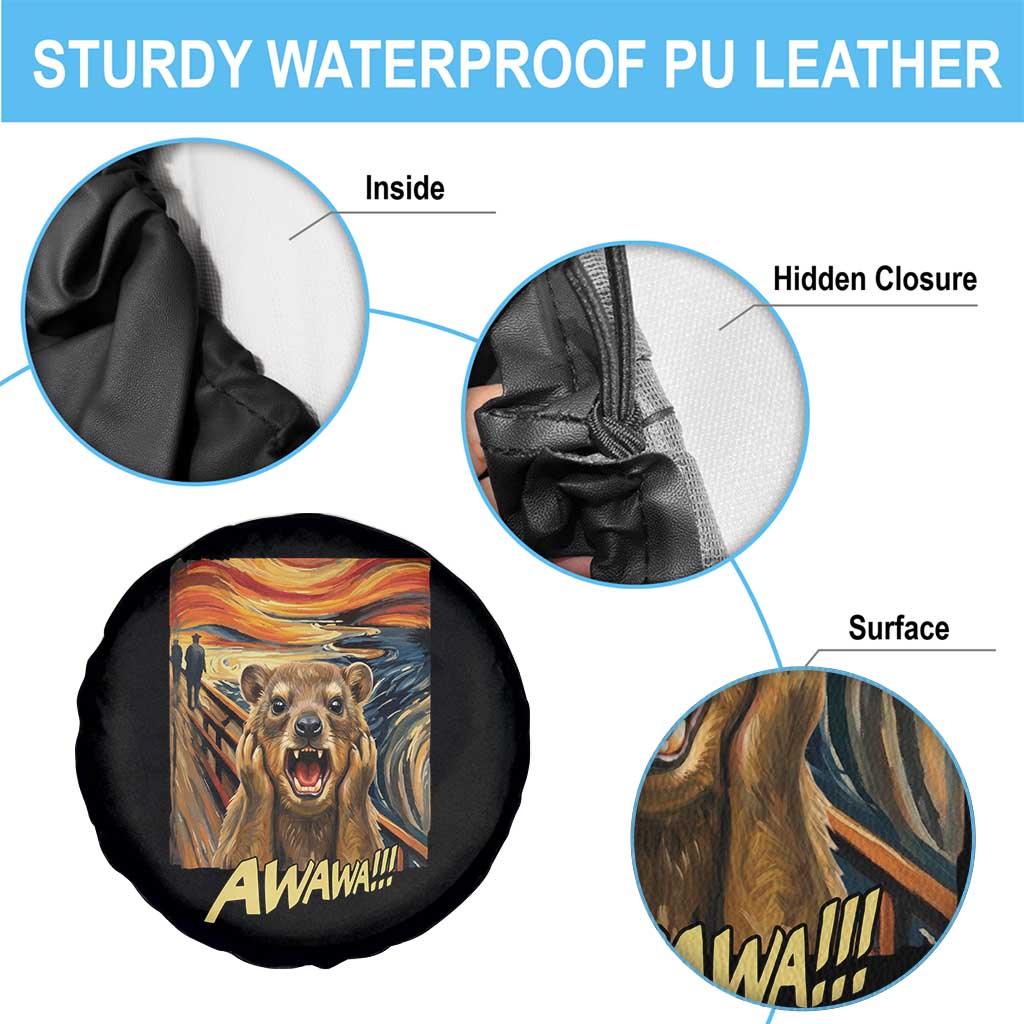 Funny Awawa Hyrax Spare Tire Cover The Scream Art Oddly Specific Meme Animal
