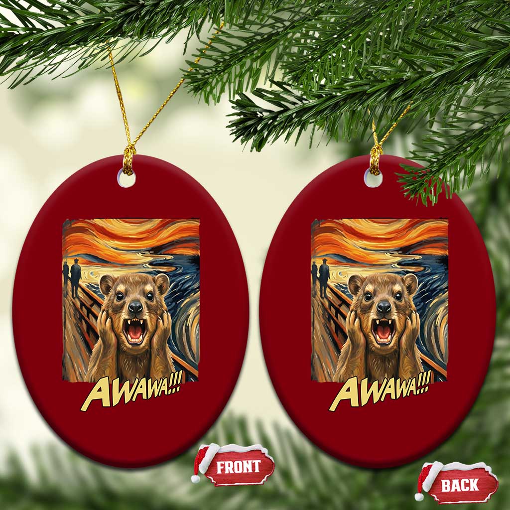 Funny Awawa Hyrax Ceramic Ornament The Scream Art Oddly Specific Meme Animal