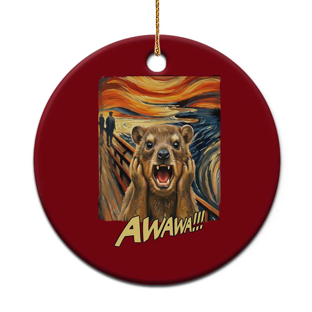 Funny Awawa Hyrax Ceramic Ornament The Scream Art Oddly Specific Meme Animal