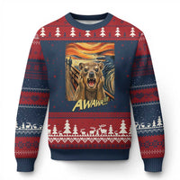 Funny Awawa Hyrax Ugly Christmas Sweater The Scream Art Oddly Specific Meme Animal