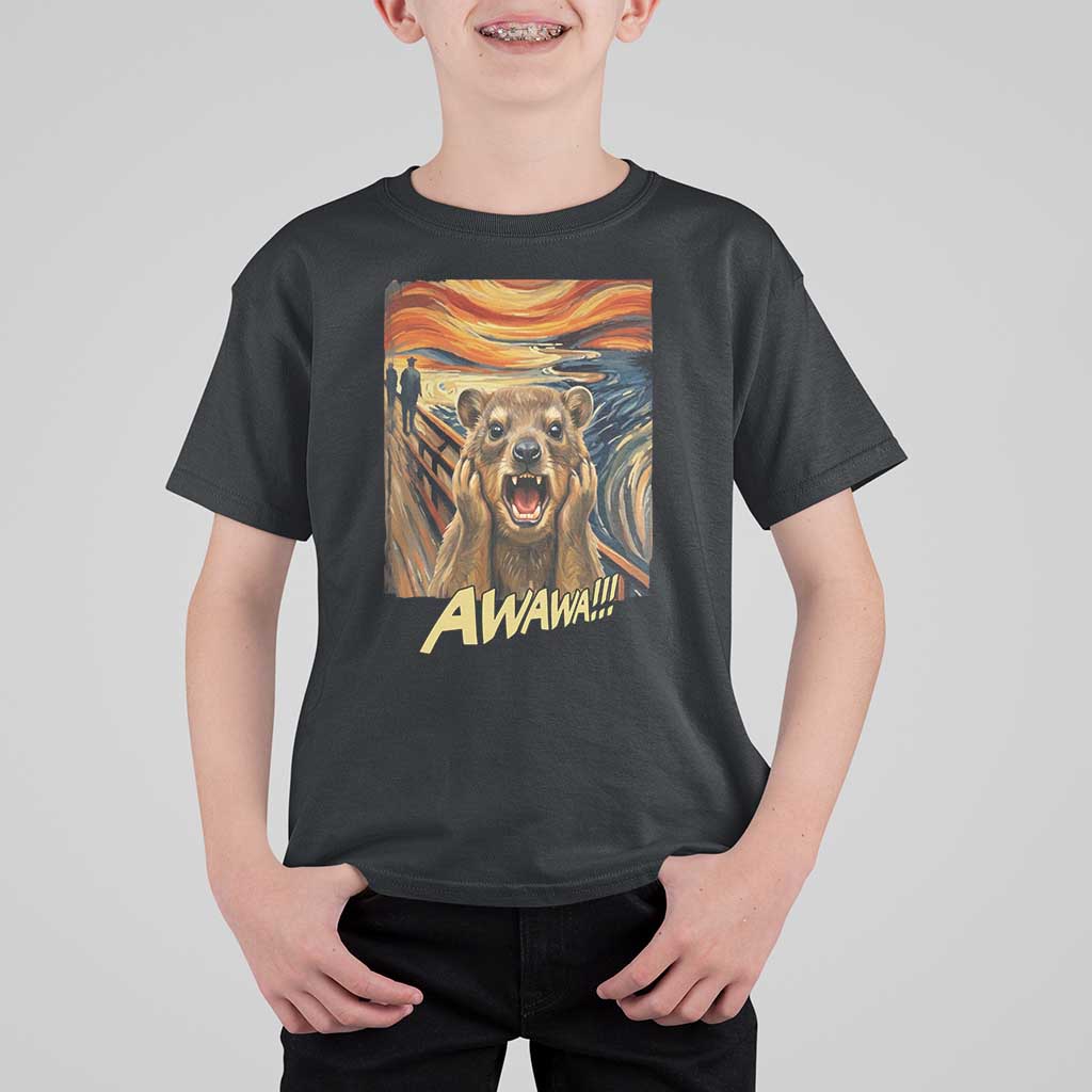 Funny Awawa Hyrax T Shirt For Kid The Scream Art Oddly Specific Meme Animal