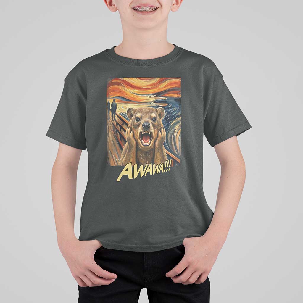 Funny Awawa Hyrax T Shirt For Kid The Scream Art Oddly Specific Meme Animal
