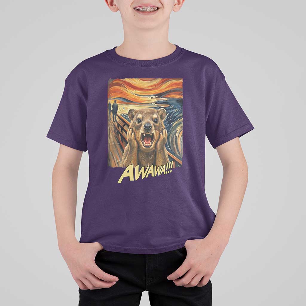Funny Awawa Hyrax T Shirt For Kid The Scream Art Oddly Specific Meme Animal