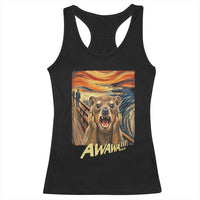 Funny Awawa Hyrax Racerback Tank Top The Scream Art Oddly Specific Meme Animal