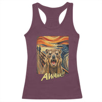 Funny Awawa Hyrax Racerback Tank Top The Scream Art Oddly Specific Meme Animal