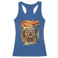 Funny Awawa Hyrax Racerback Tank Top The Scream Art Oddly Specific Meme Animal