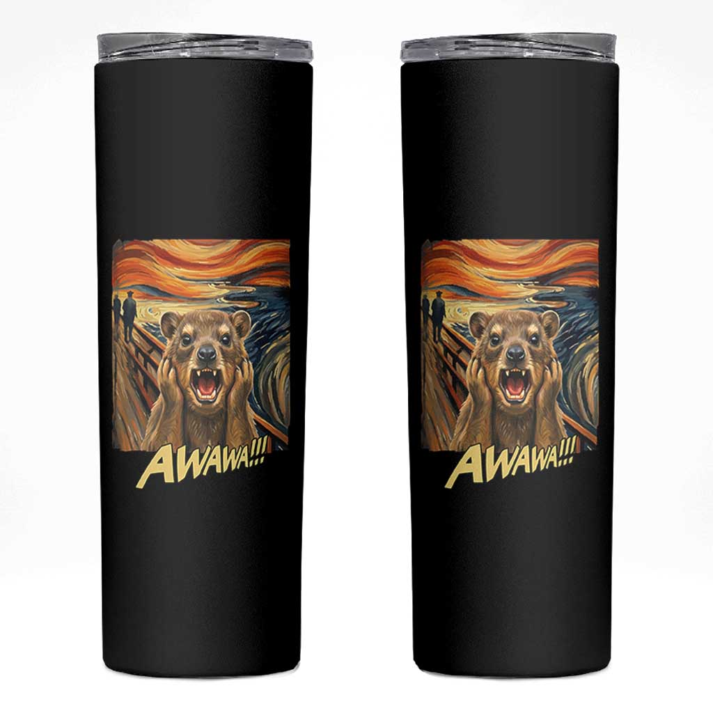 Funny Awawa Hyrax Skinny Tumbler The Scream Art Oddly Specific Meme Animal