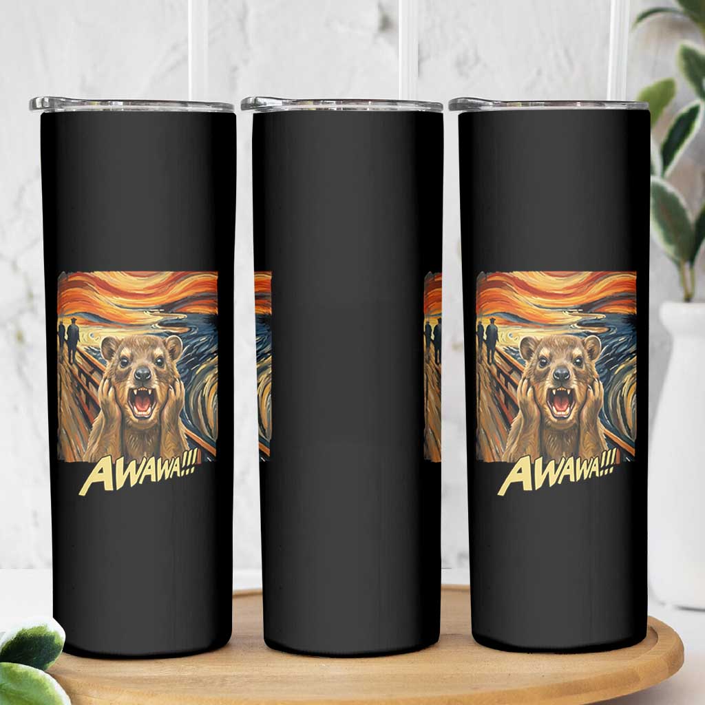 Funny Awawa Hyrax Skinny Tumbler The Scream Art Oddly Specific Meme Animal