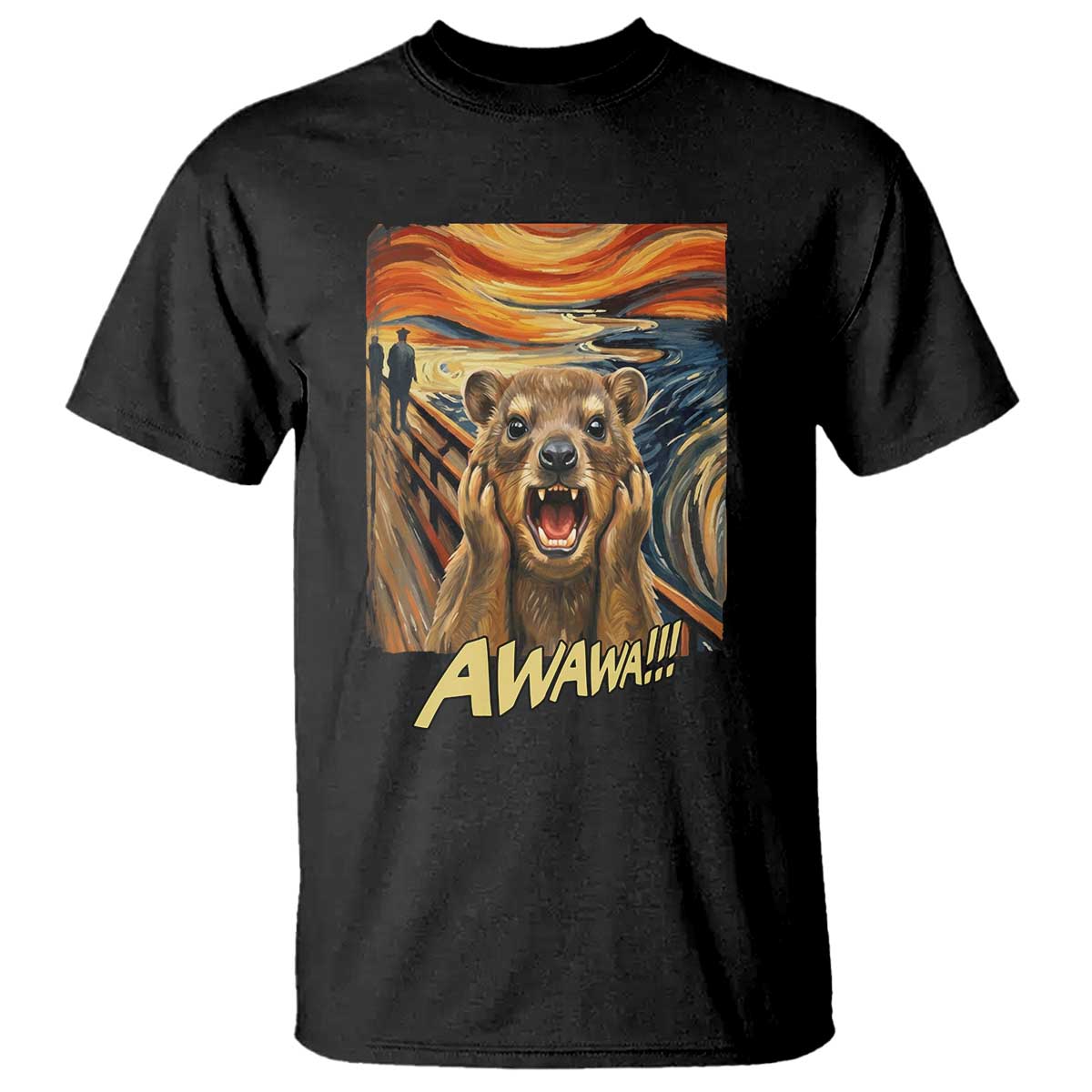 Funny Awawa Hyrax T Shirt The Scream Art Oddly Specific Meme Animal