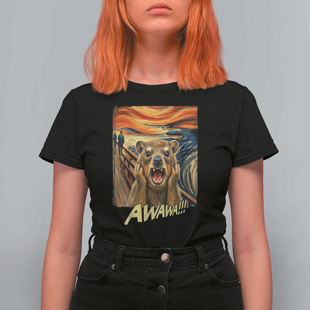 Funny Awawa Hyrax T Shirt For Women The Scream Art Oddly Specific Meme Animal