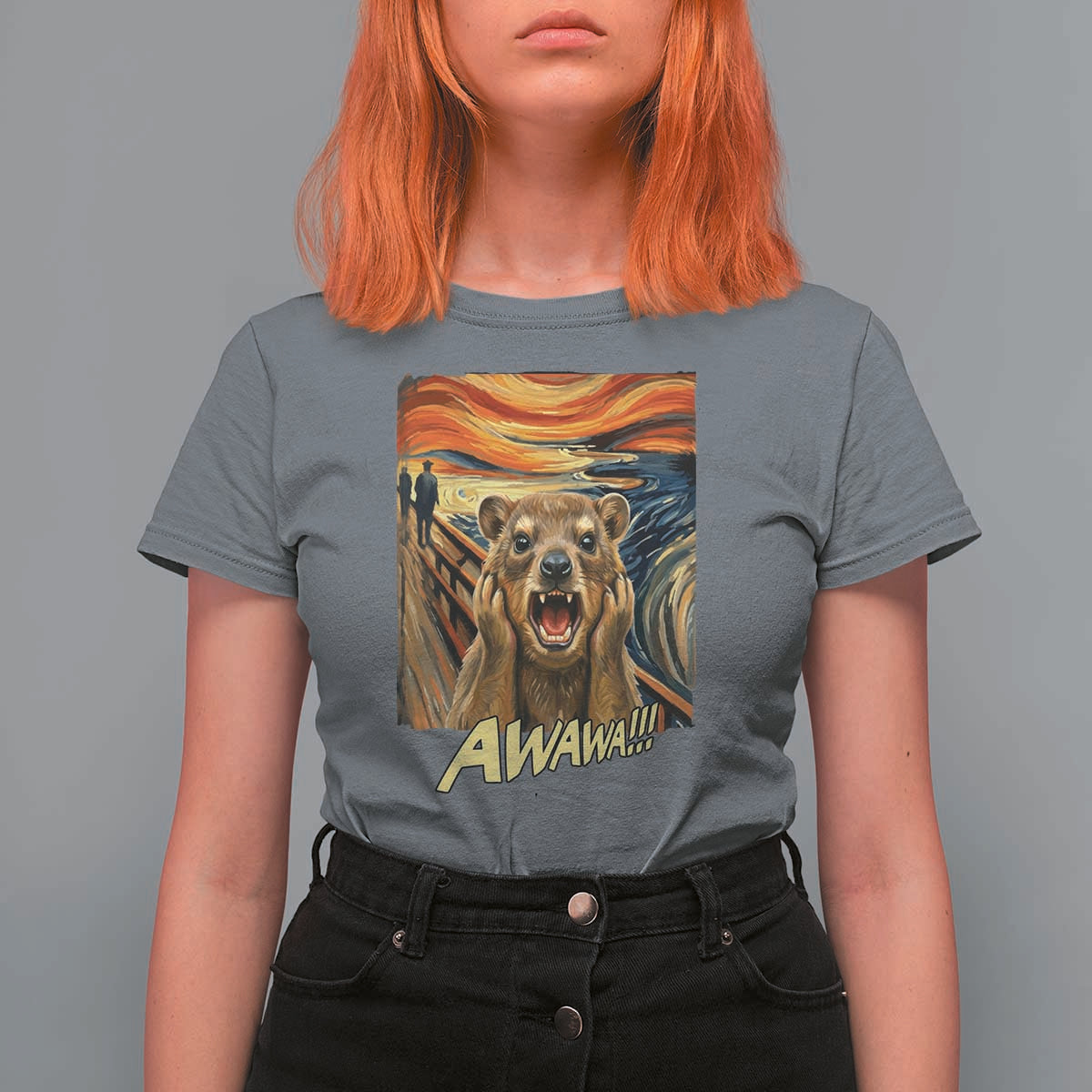 Funny Awawa Hyrax T Shirt For Women The Scream Art Oddly Specific Meme Animal