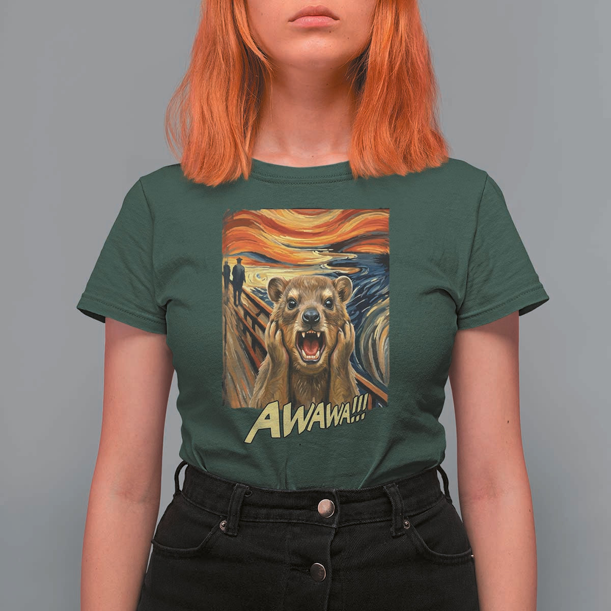 Funny Awawa Hyrax T Shirt For Women The Scream Art Oddly Specific Meme Animal