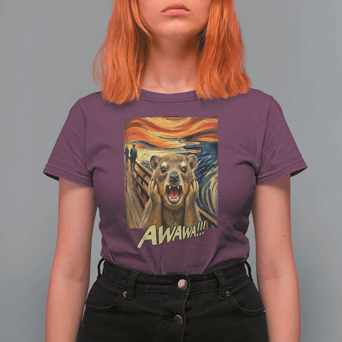 Funny Awawa Hyrax T Shirt For Women The Scream Art Oddly Specific Meme Animal
