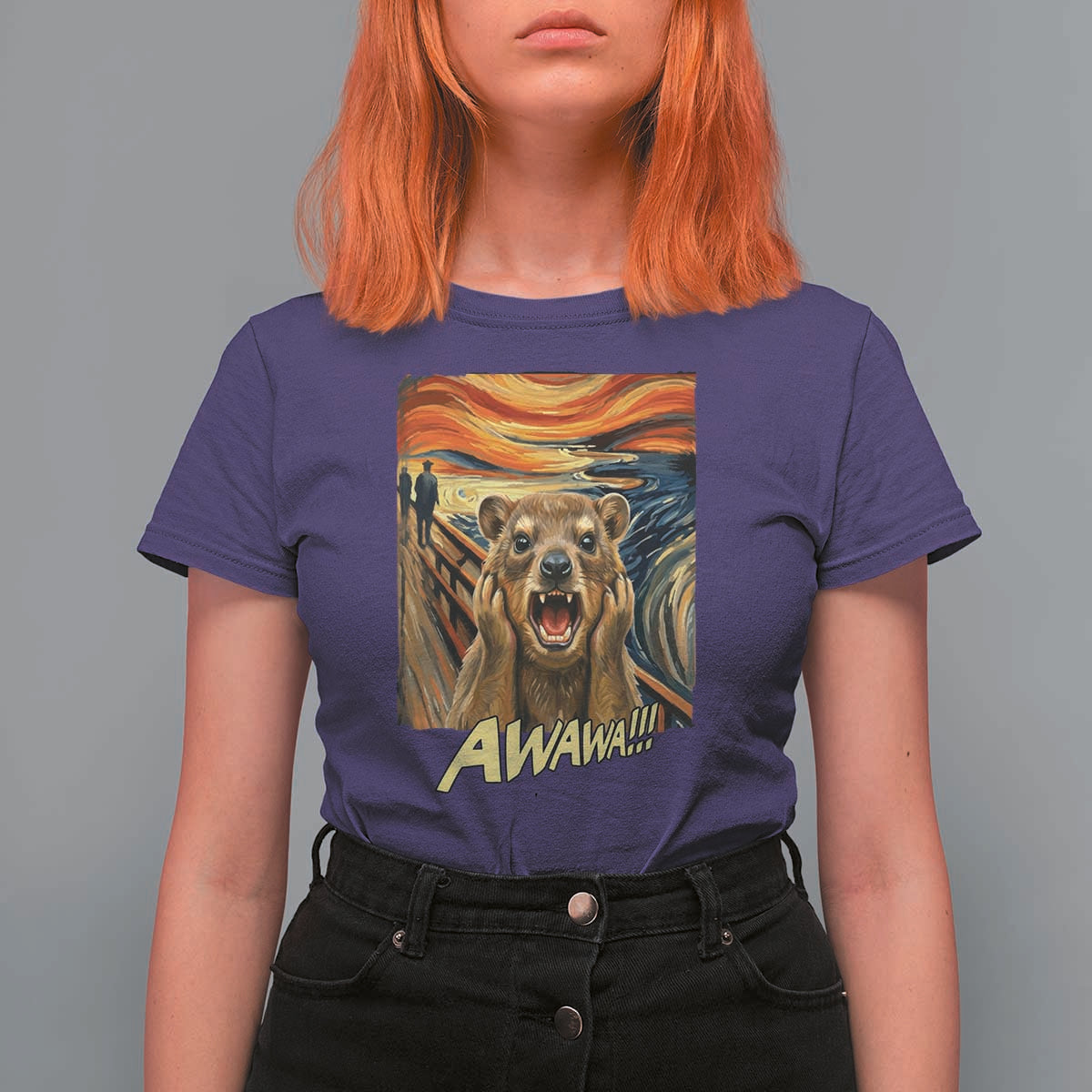 Funny Awawa Hyrax T Shirt For Women The Scream Art Oddly Specific Meme Animal