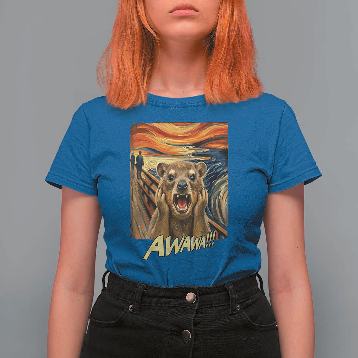 Funny Awawa Hyrax T Shirt For Women The Scream Art Oddly Specific Meme Animal
