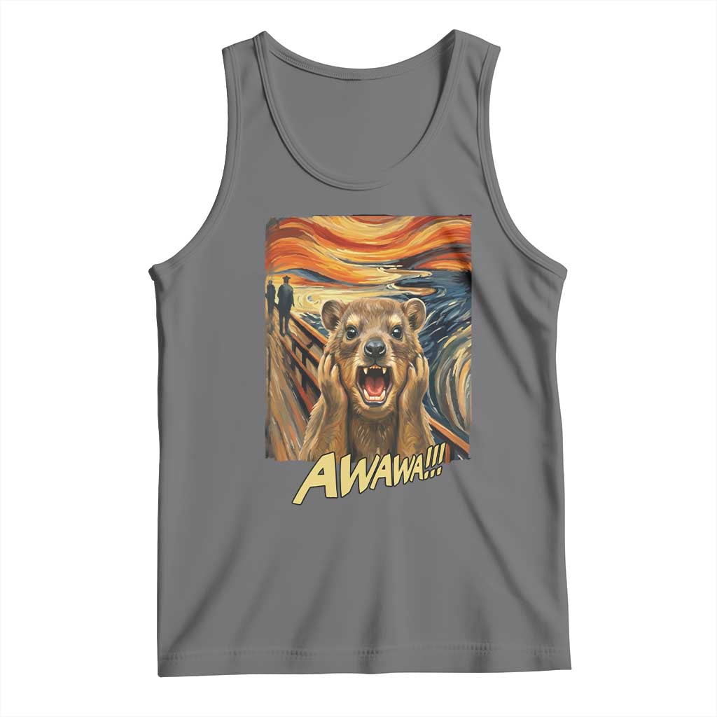 Funny Awawa Hyrax Tank Top The Scream Art Oddly Specific Meme Animal