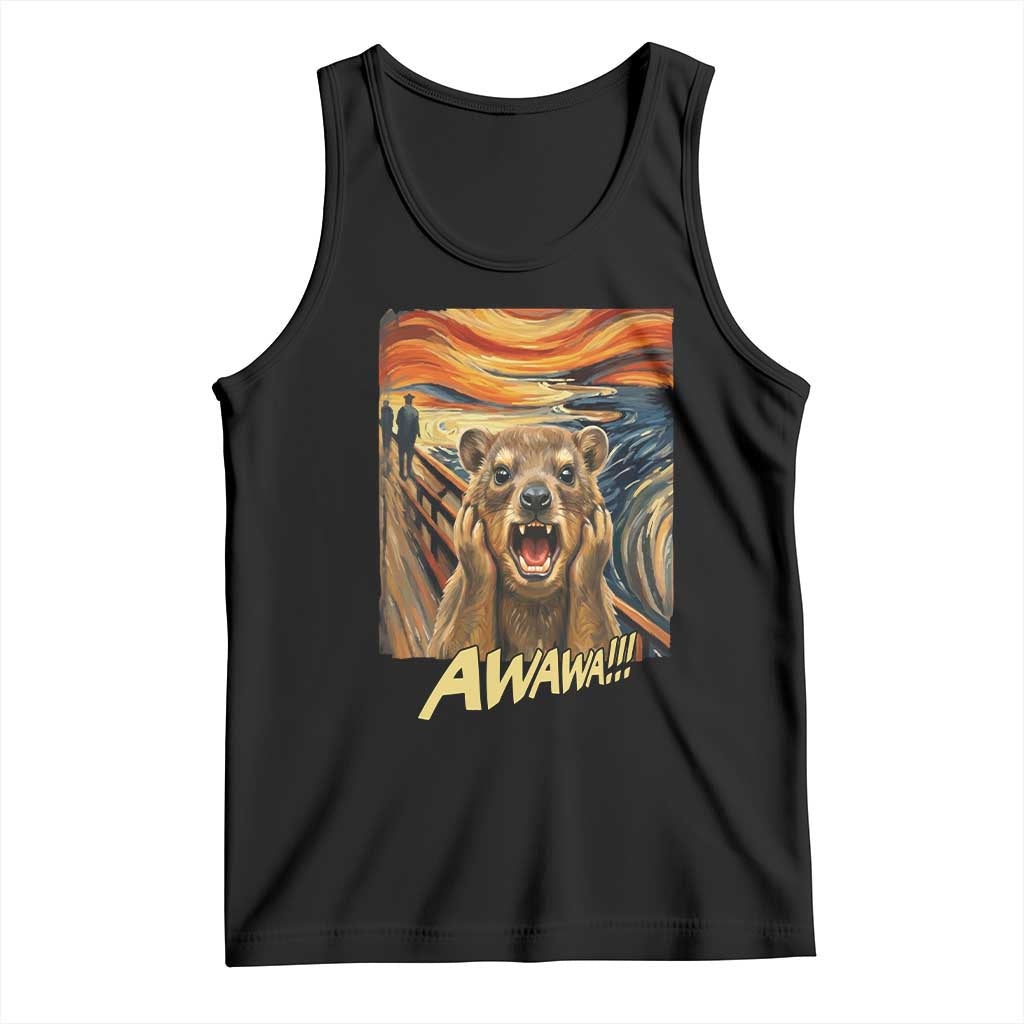Funny Awawa Hyrax Tank Top The Scream Art Oddly Specific Meme Animal