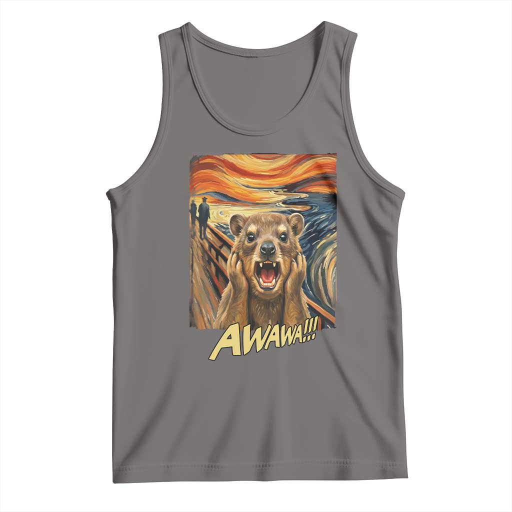 Funny Awawa Hyrax Tank Top The Scream Art Oddly Specific Meme Animal