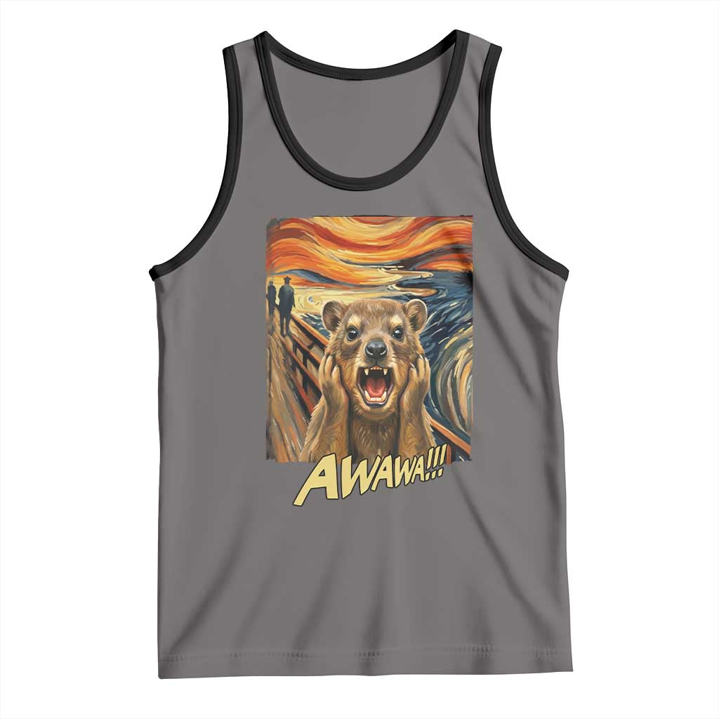 Funny Awawa Hyrax Tank Top The Scream Art Oddly Specific Meme Animal