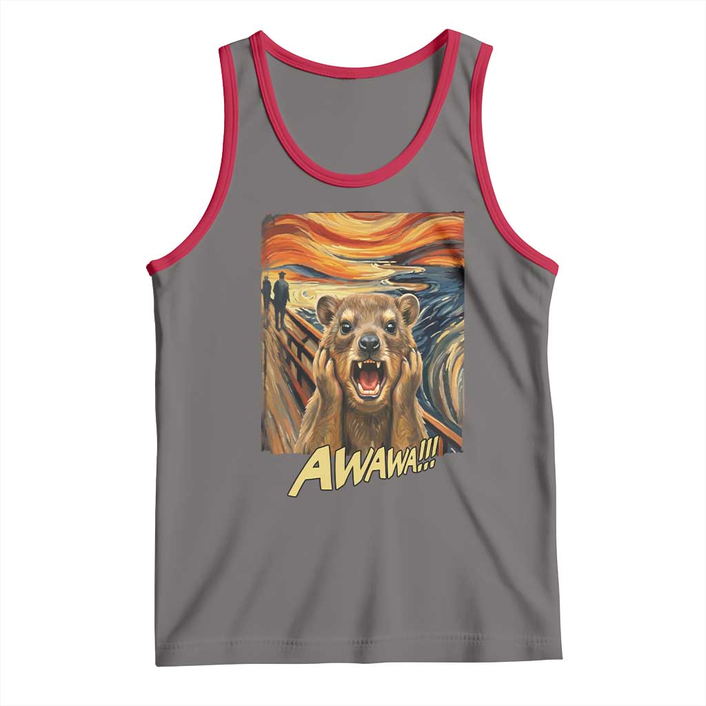 Funny Awawa Hyrax Tank Top The Scream Art Oddly Specific Meme Animal