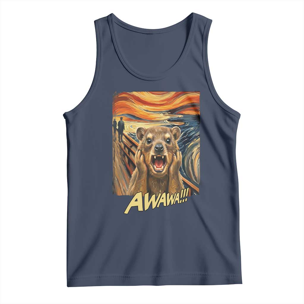 Funny Awawa Hyrax Tank Top The Scream Art Oddly Specific Meme Animal