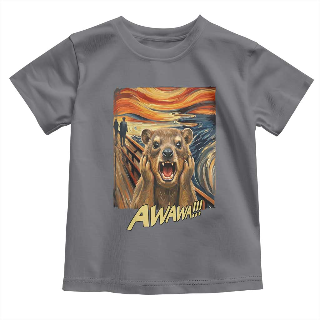 Funny Awawa Hyrax Toddler T Shirt The Scream Art Oddly Specific Meme Animal