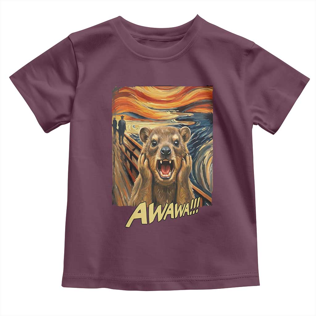 Funny Awawa Hyrax Toddler T Shirt The Scream Art Oddly Specific Meme Animal