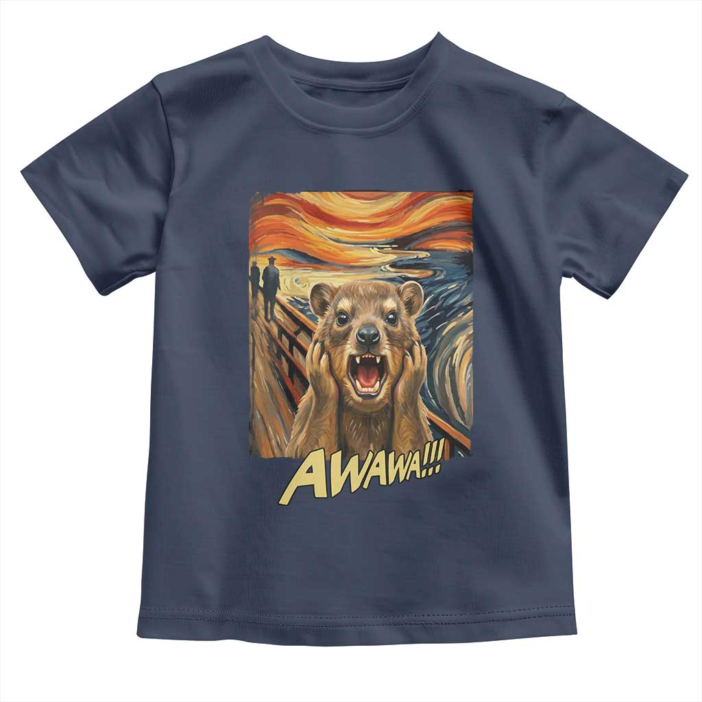Funny Awawa Hyrax Toddler T Shirt The Scream Art Oddly Specific Meme Animal