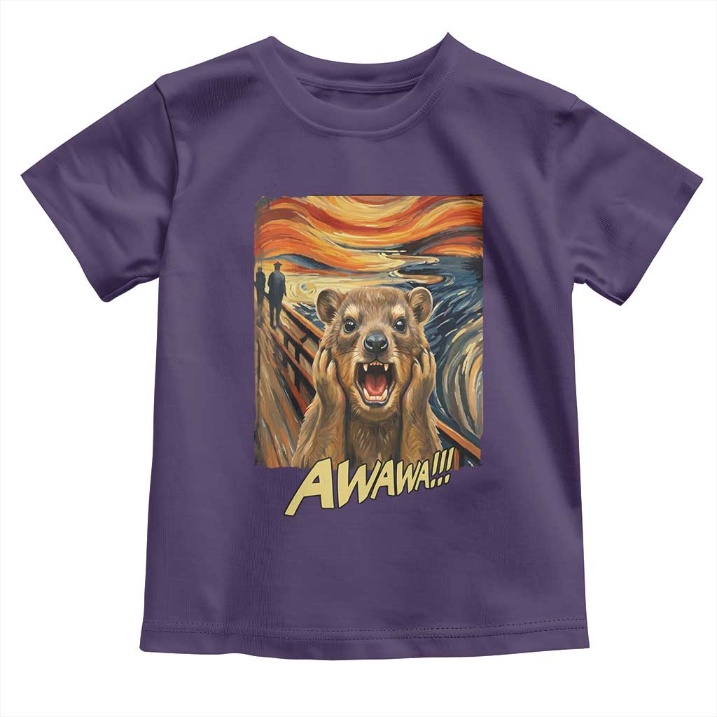 Funny Awawa Hyrax Toddler T Shirt The Scream Art Oddly Specific Meme Animal