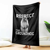 Funny Respect The Groundhog Throw Blanket Screaming Woodchuck Meme Groundhog Day - Wonder Print Shop