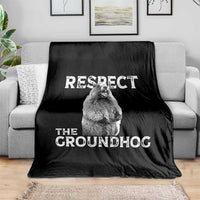 Funny Respect The Groundhog Throw Blanket Screaming Woodchuck Meme Groundhog Day - Wonder Print Shop
