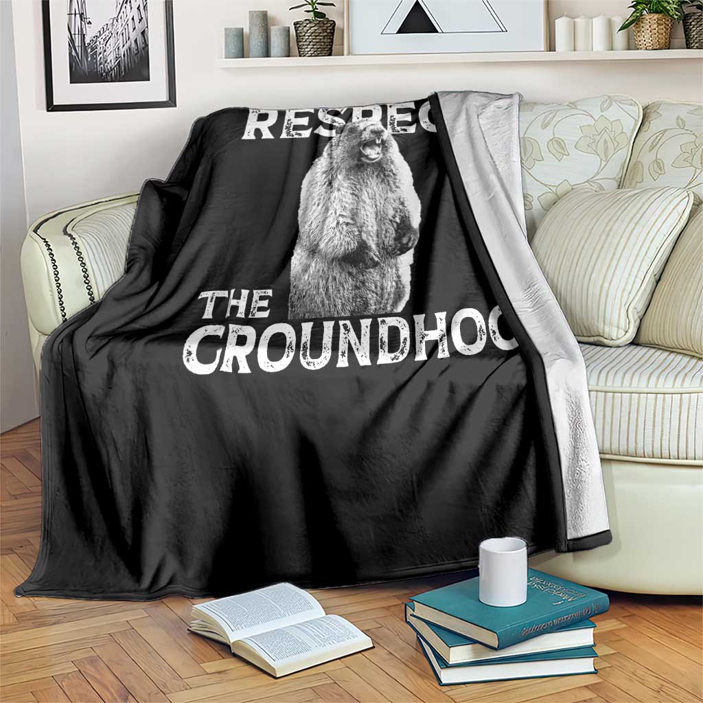 Funny Respect The Groundhog Throw Blanket Screaming Woodchuck Meme Groundhog Day - Wonder Print Shop