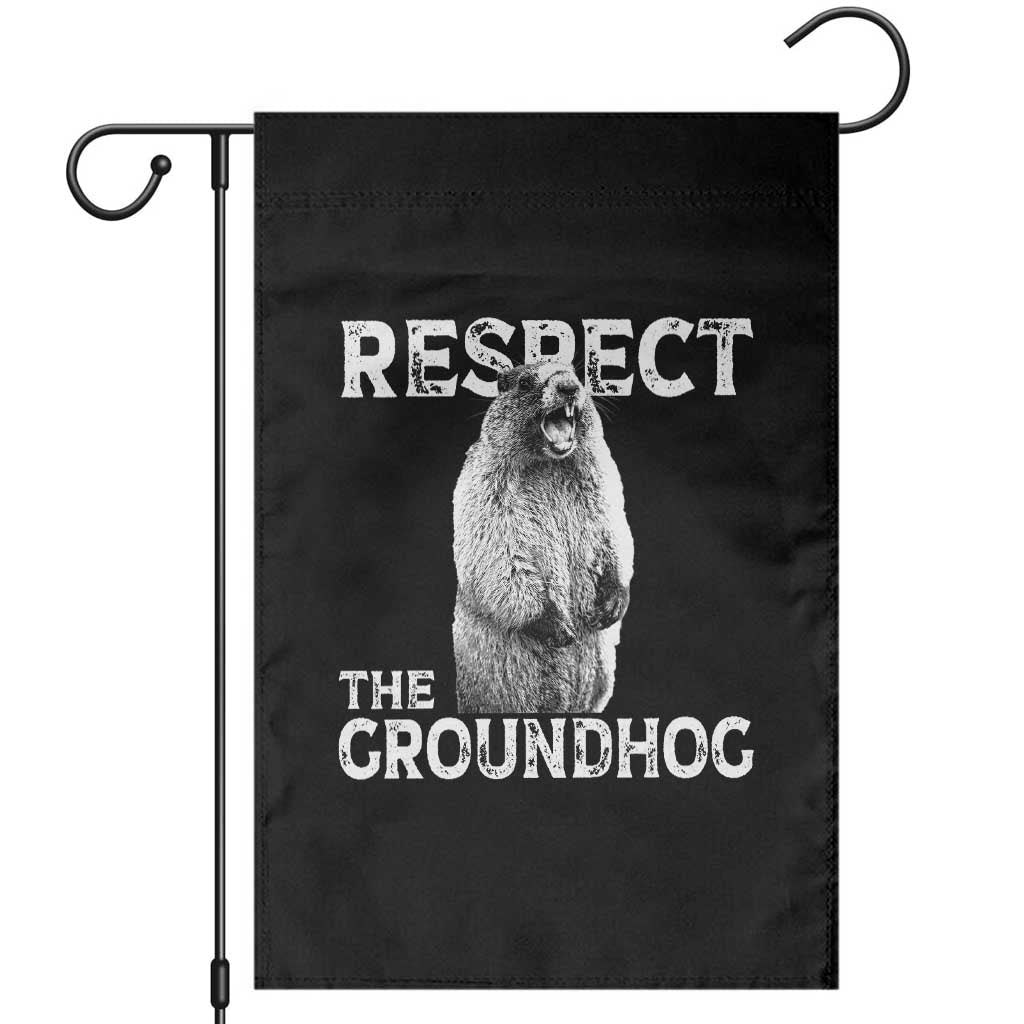 Funny Respect The Groundhog Garden Flag Screaming Woodchuck Meme Groundhog Day - Wonder Print Shop