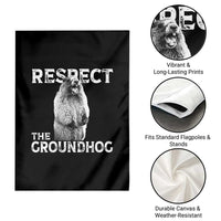 Funny Respect The Groundhog Garden Flag Screaming Woodchuck Meme Groundhog Day - Wonder Print Shop