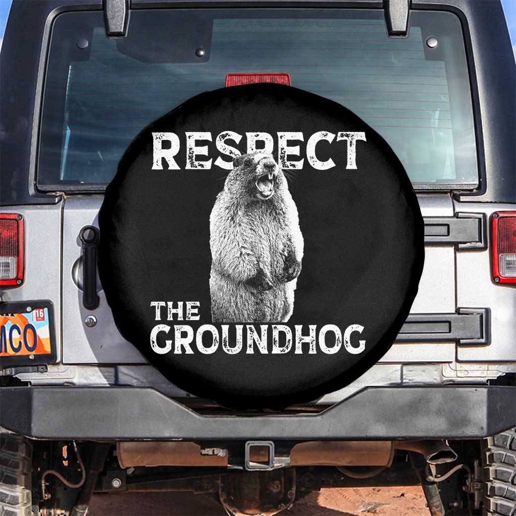 Funny Respect The Groundhog Spare Tire Cover Screaming Woodchuck Meme Groundhog Day - Wonder Print Shop