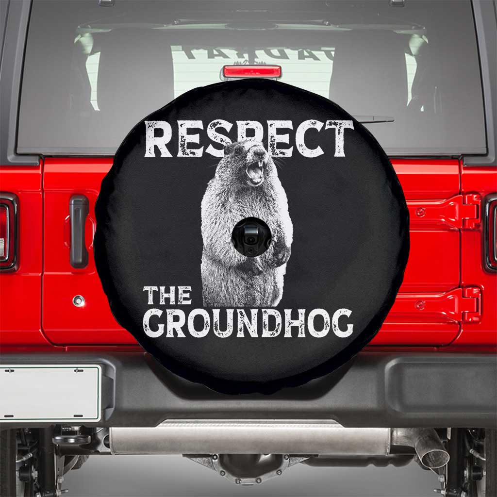 Funny Respect The Groundhog Spare Tire Cover Screaming Woodchuck Meme Groundhog Day - Wonder Print Shop