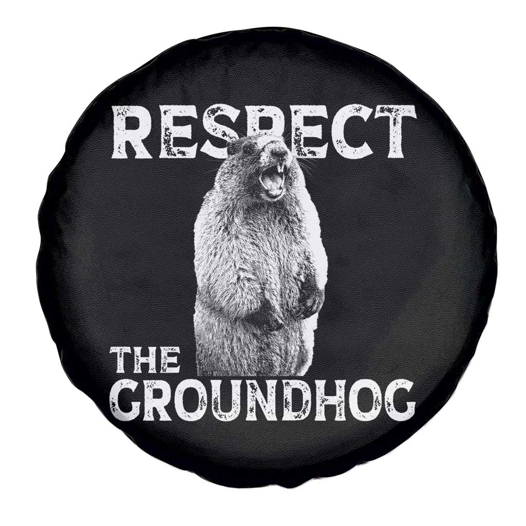 Funny Respect The Groundhog Spare Tire Cover Screaming Woodchuck Meme Groundhog Day - Wonder Print Shop