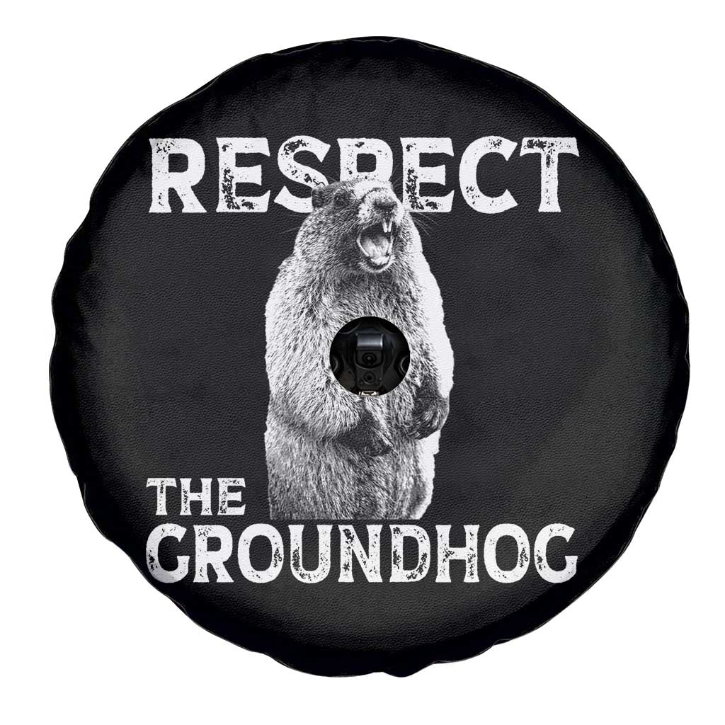 Funny Respect The Groundhog Spare Tire Cover Screaming Woodchuck Meme Groundhog Day - Wonder Print Shop