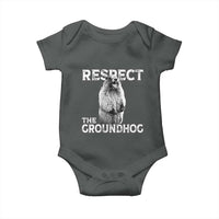 Funny Respect The Groundhog Baby Onesie Screaming Woodchuck Meme Groundhog Day - Wonder Print Shop