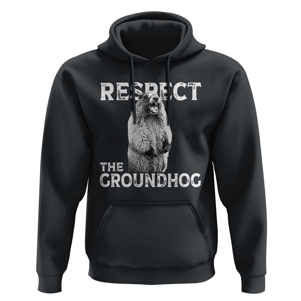 Funny Respect The Groundhog Hoodie Screaming Woodchuck Meme Groundhog Day - Wonder Print Shop