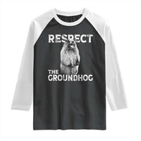 Funny Respect The Groundhog Raglan Shirt Screaming Woodchuck Meme Groundhog Day - Wonder Print Shop