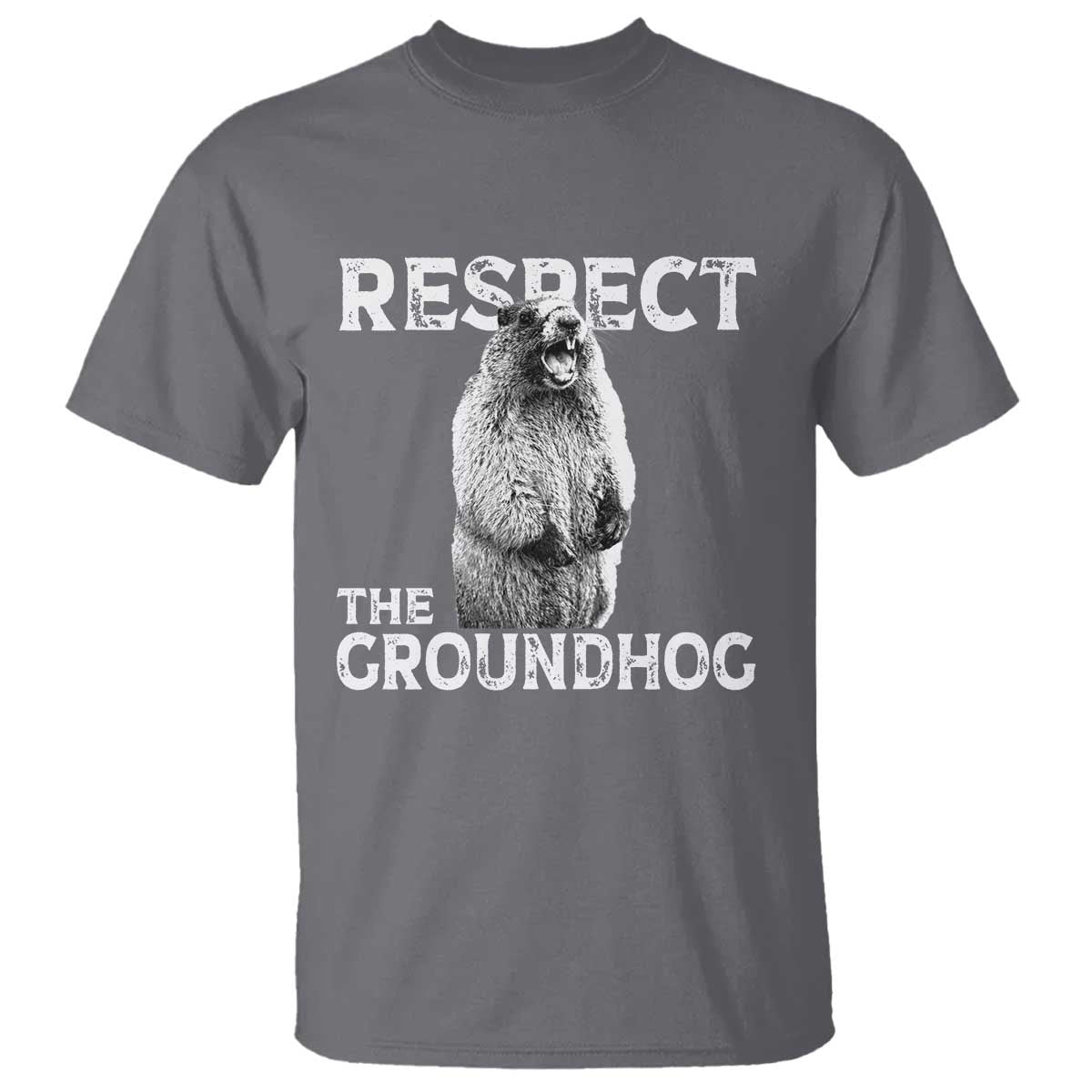 Funny Respect The Groundhog T Shirt Screaming Woodchuck Meme Groundhog Day - Wonder Print Shop